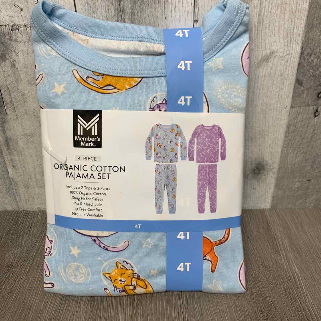 Size 4T Blue/Purple Members Mark 2pc PJs