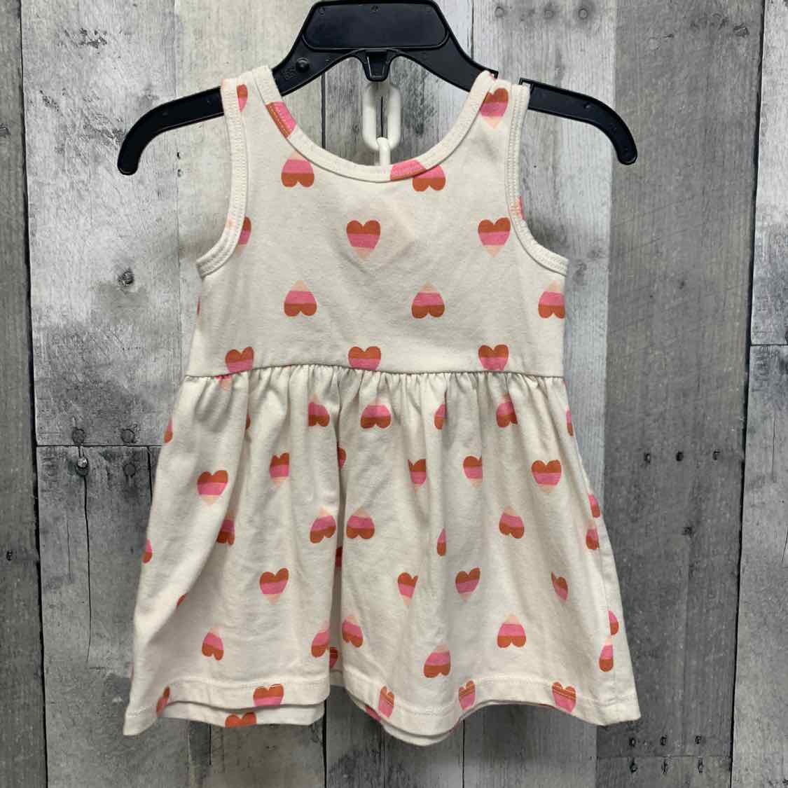 Size 12 Months White/Pink Cat & Jack Dress - Knit