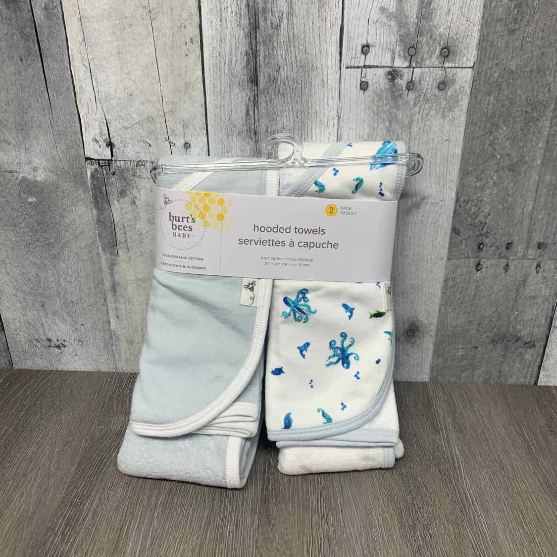 Name Brand White/Blue Ocean Towels