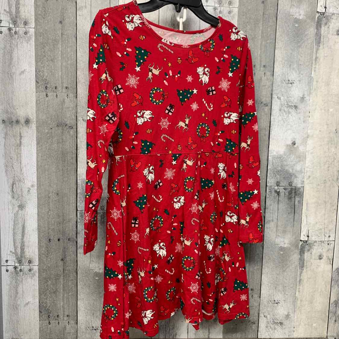 Size 14 Red Print Children's Place LS Dress