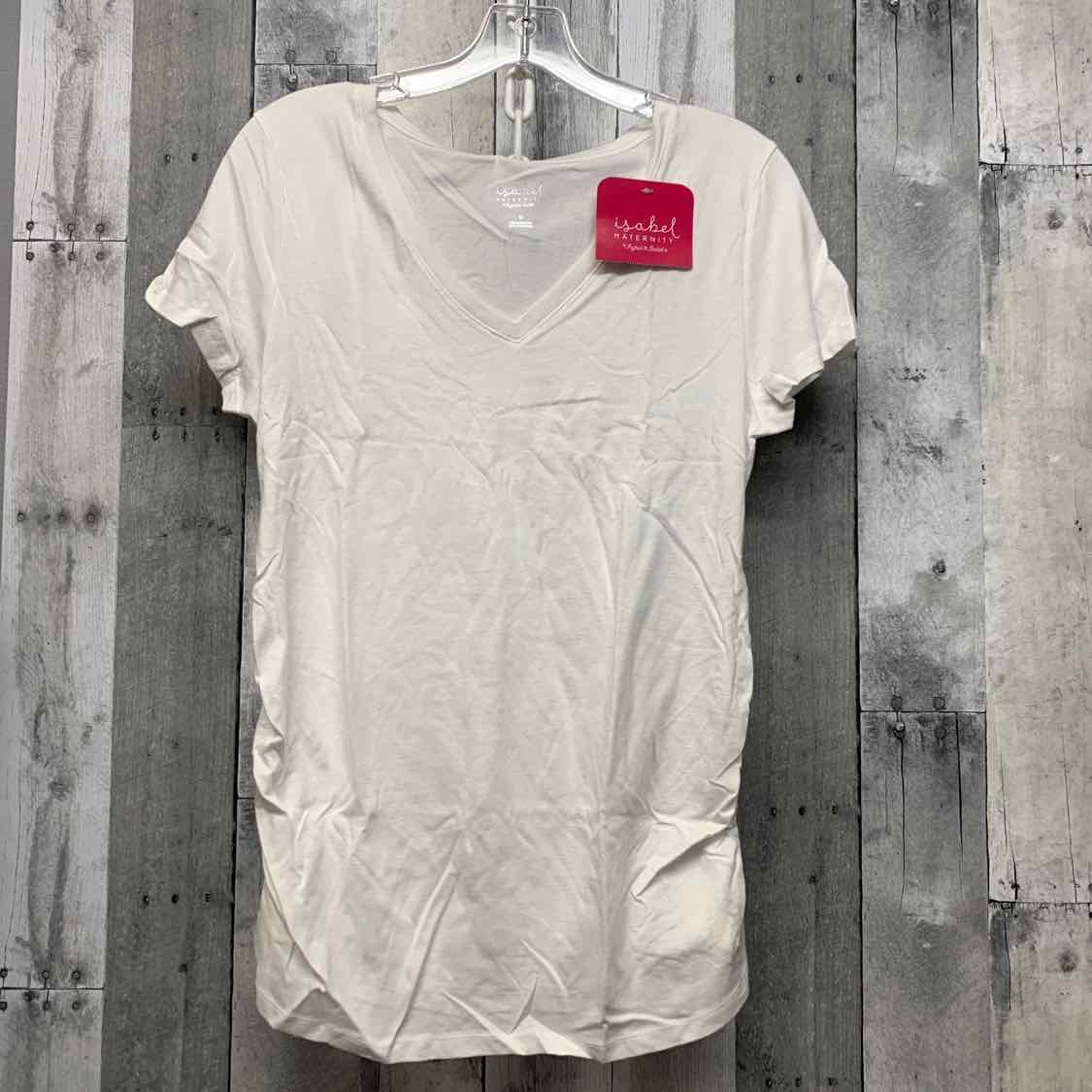 Size M White Isabel Maternity T Shirt
