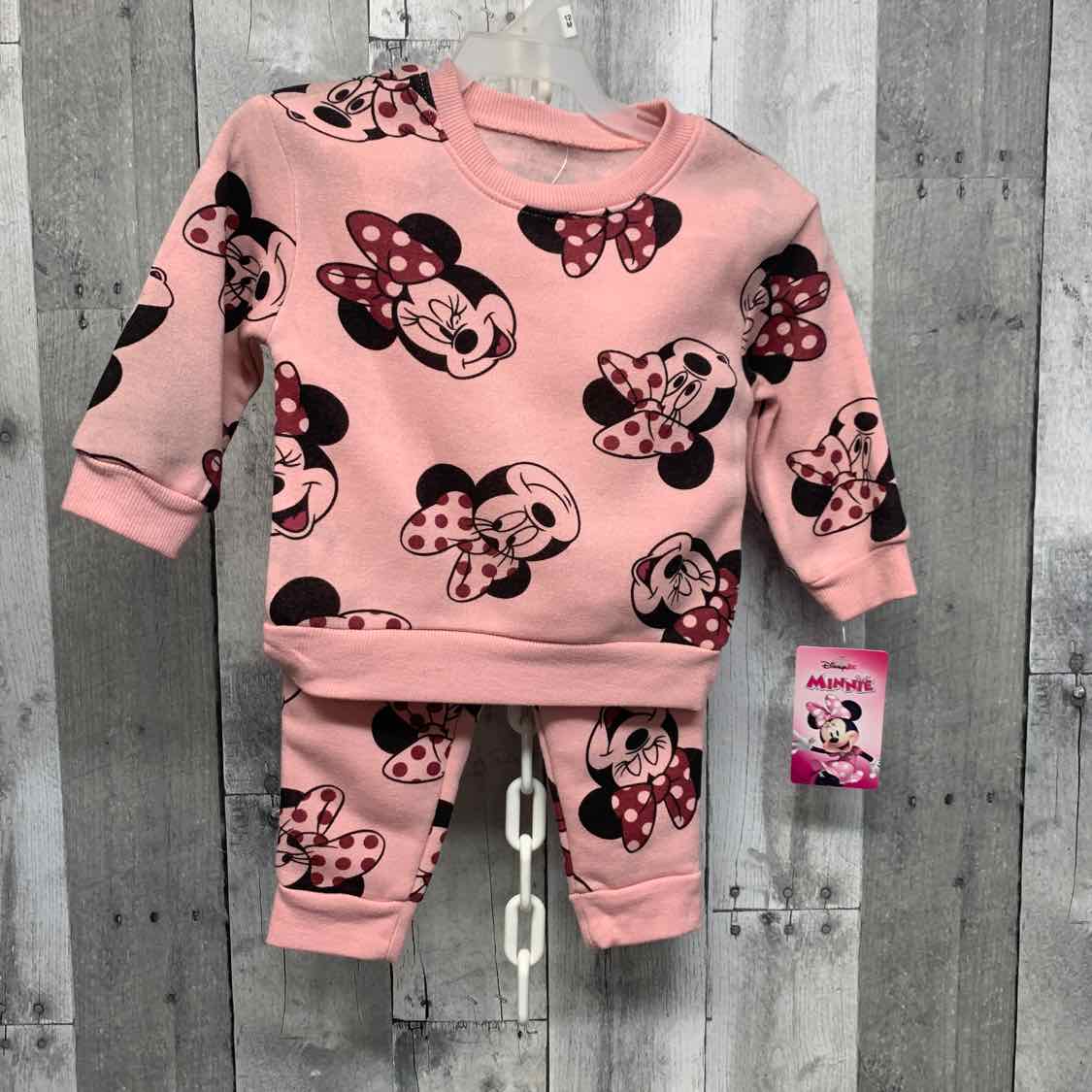 Size 12 Months Pink Print Disney Sweats - 2pc