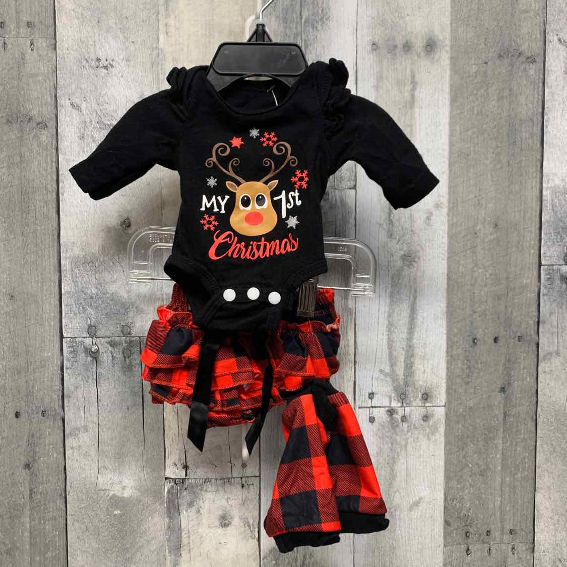 Size Preemie Black/Red B Brand 2pc Top
