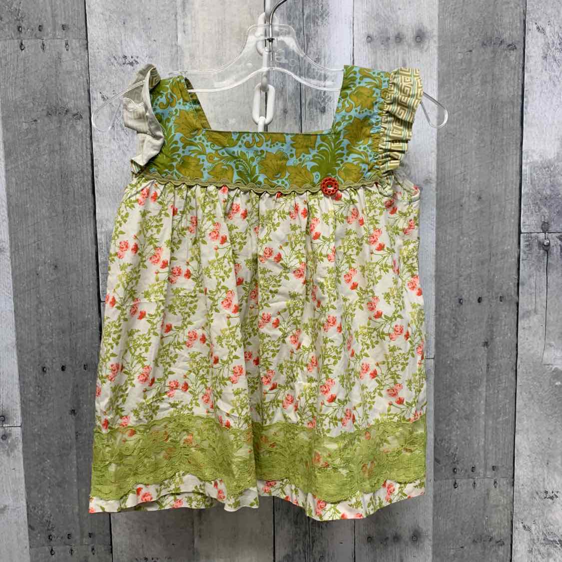 Size 4 Green/White Matilda Jane Tank Top