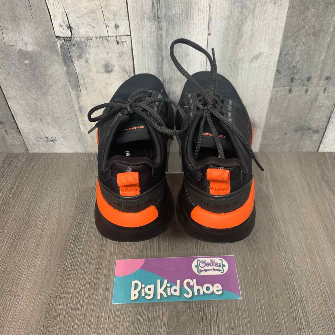 Size 4 Black/Orange Sport Brand Sneakers