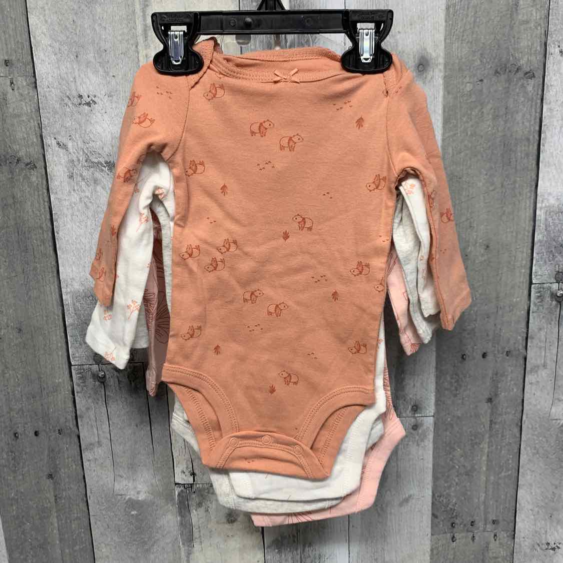 Size 3-6 Months Pink/Gray Child of Mine Bodysuit