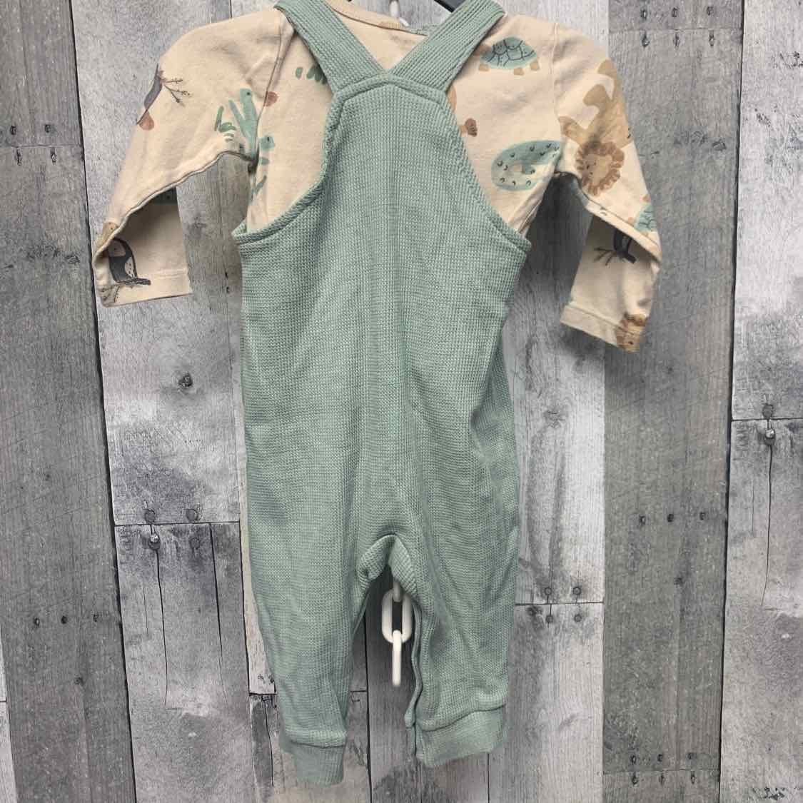 Size 9 Months Tan/Green Carter's Shirt/Pants
