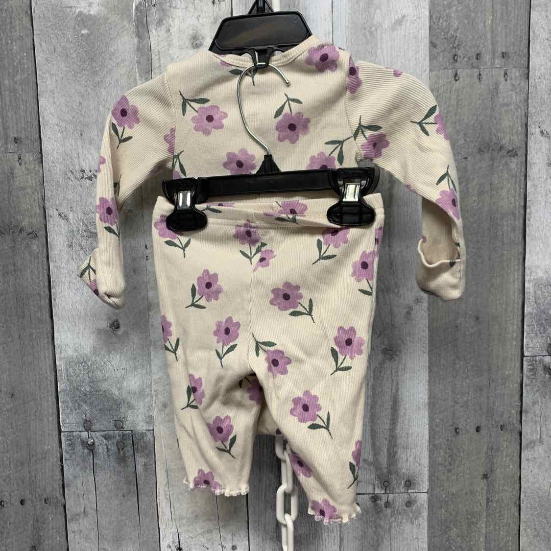 Size 0-3 Months White/Purple Child of Mine Shirt/Pants