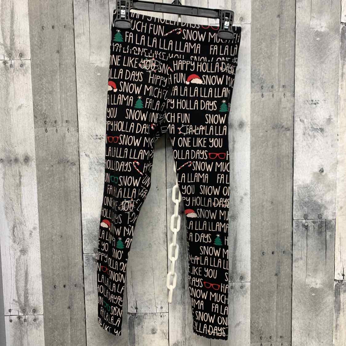 Size 8 Black Print Justice Leggings