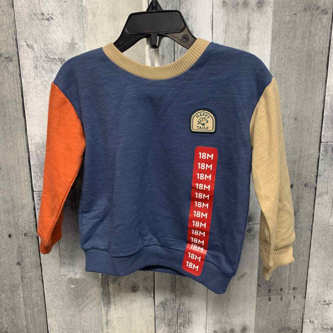 Size 18 Months Blue/Orange Members Mark Sweater - Outer