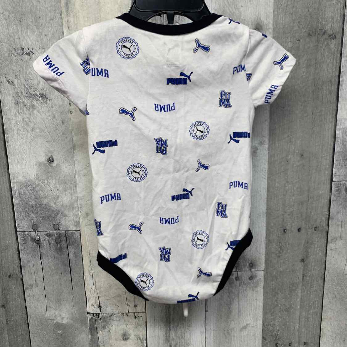 Size 6-9 Months White/Blue Puma Bodysuit