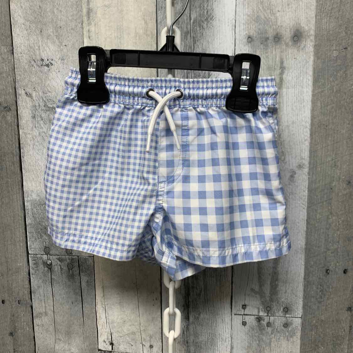 Size 18 Months Blue Plaid Just One You Swim Trunks