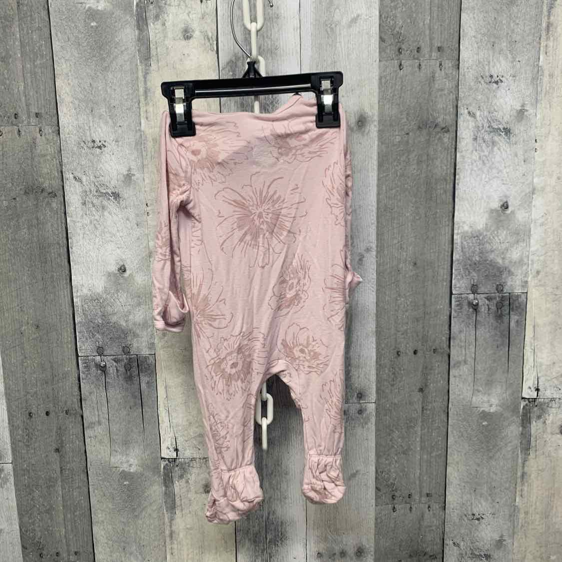 Size 0-3 Months Pink Print Cloud Island Footy PJs