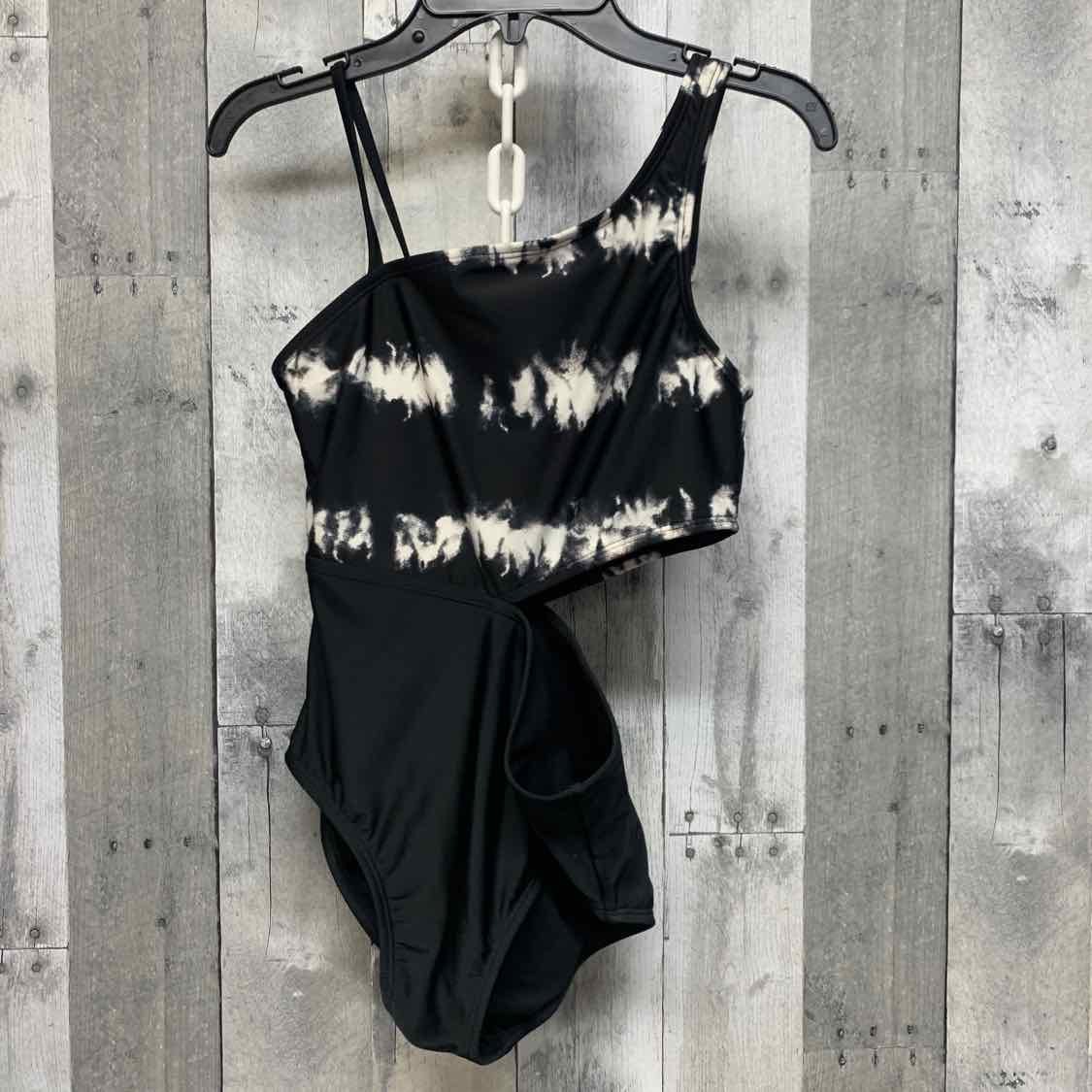 Size 10/12 Black/White More Than Magic Swim Suit - 1pc