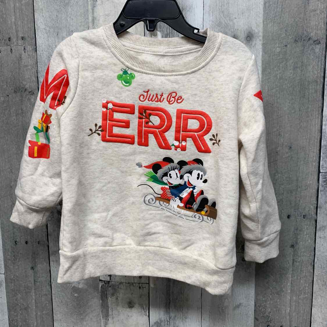 Size 2T Tan/Red Disney Long Sleeve Shirt