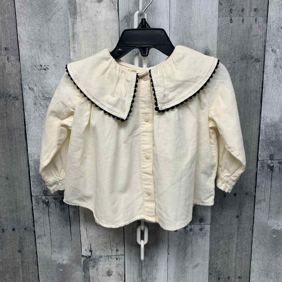 Size 9 Months Ivory/Black H&M Long Sleeve Shirt