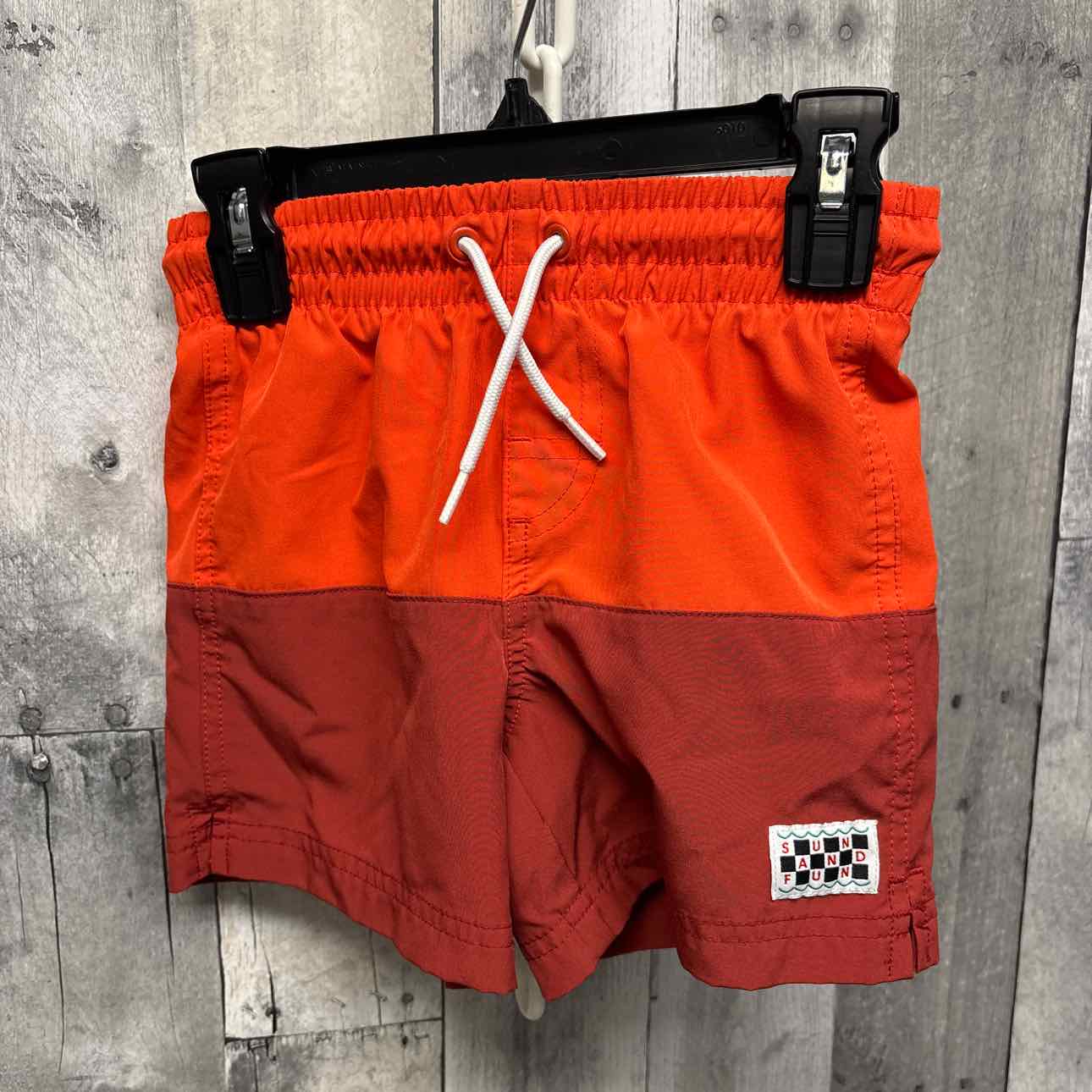 Size 5T Orange/Red Old Navy Swim Trunks