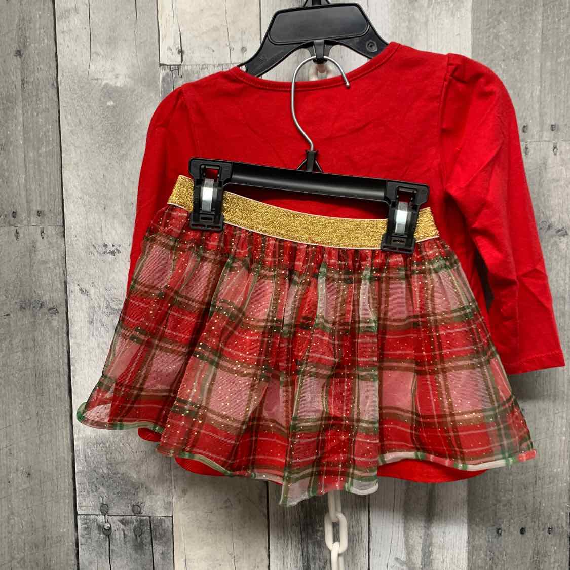 Size 2T Red Holiday Brands Shirt/Skirt
