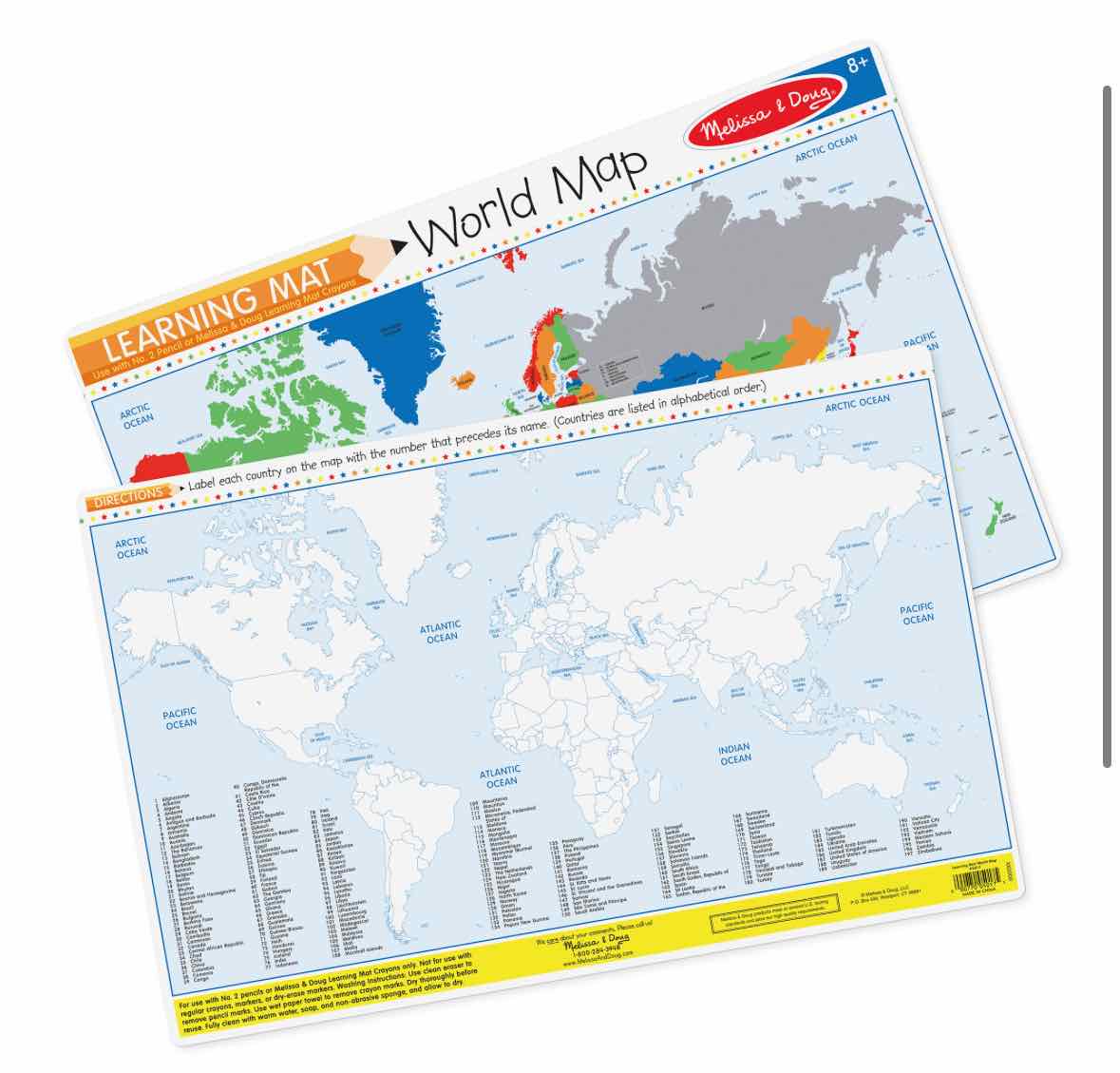 Melissa & Doug Countries of the World Write-A-Mat - OodlesCB