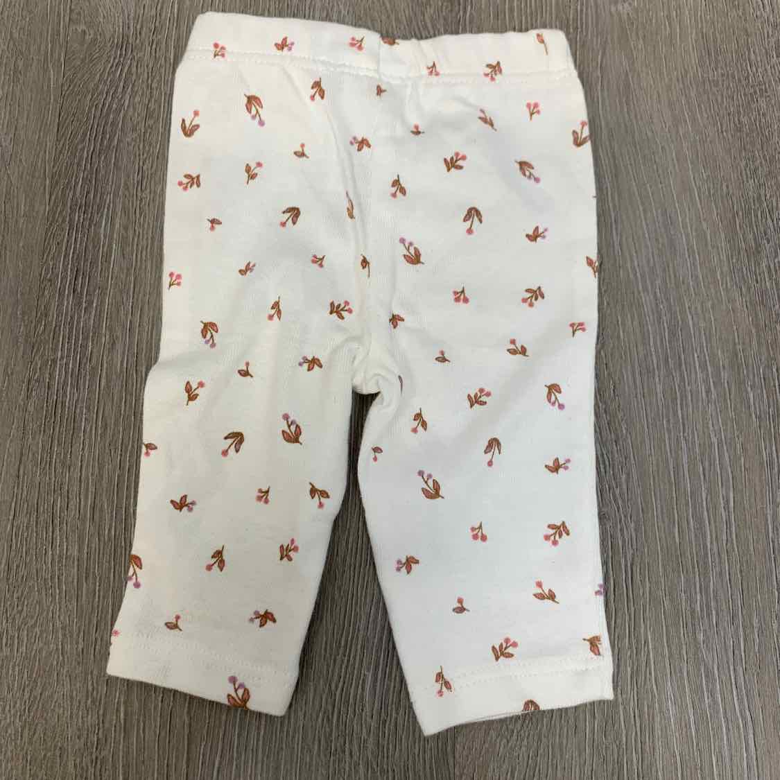 Size Preemie White Floral Print Just One You Pants