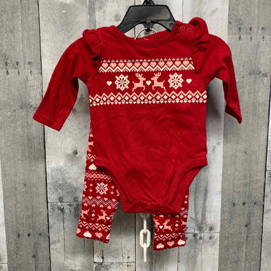 Size 3-6 Months Red Print Garanimals Shirt/Leggings