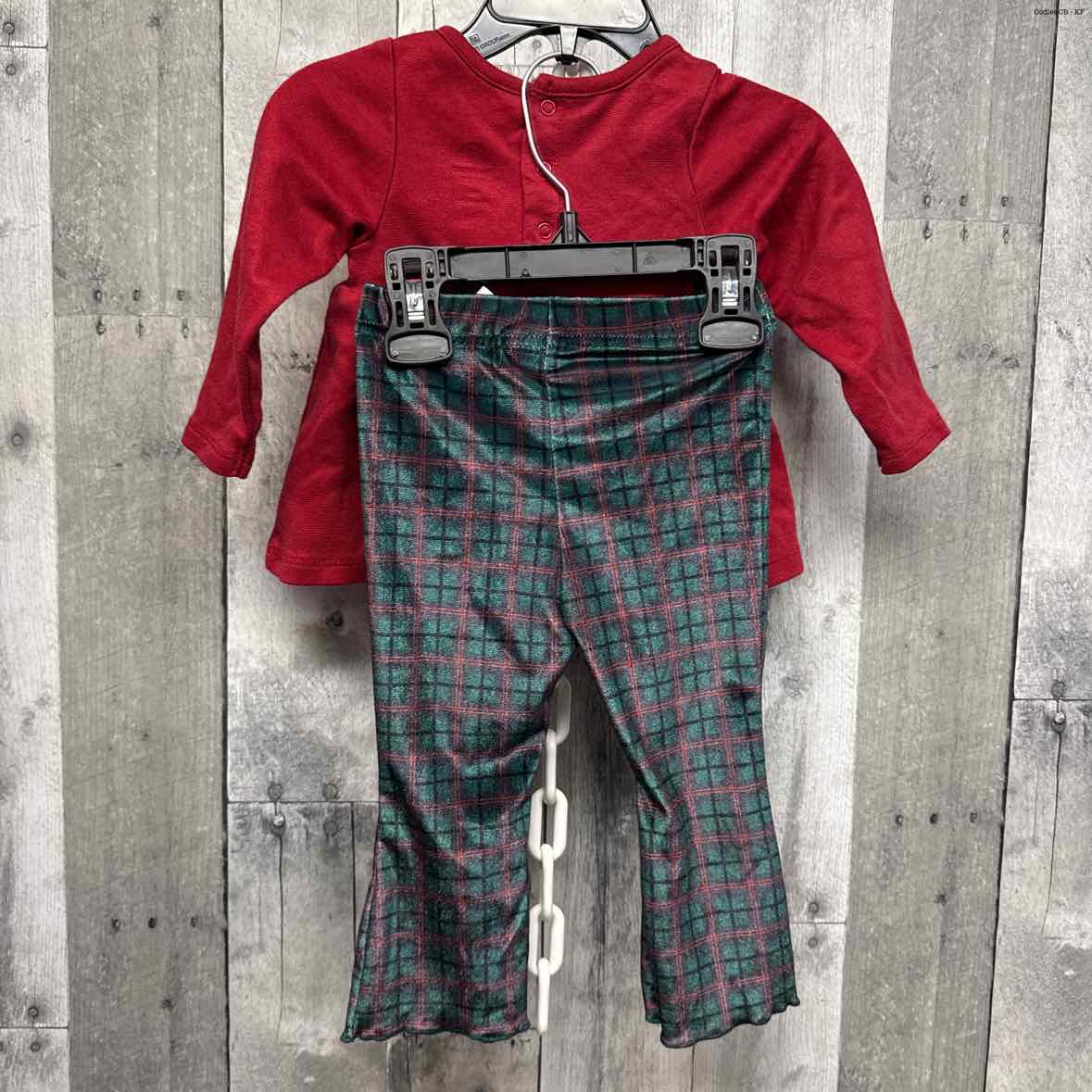Size 12 Months Red/Green B Brand Shirt/Leggings