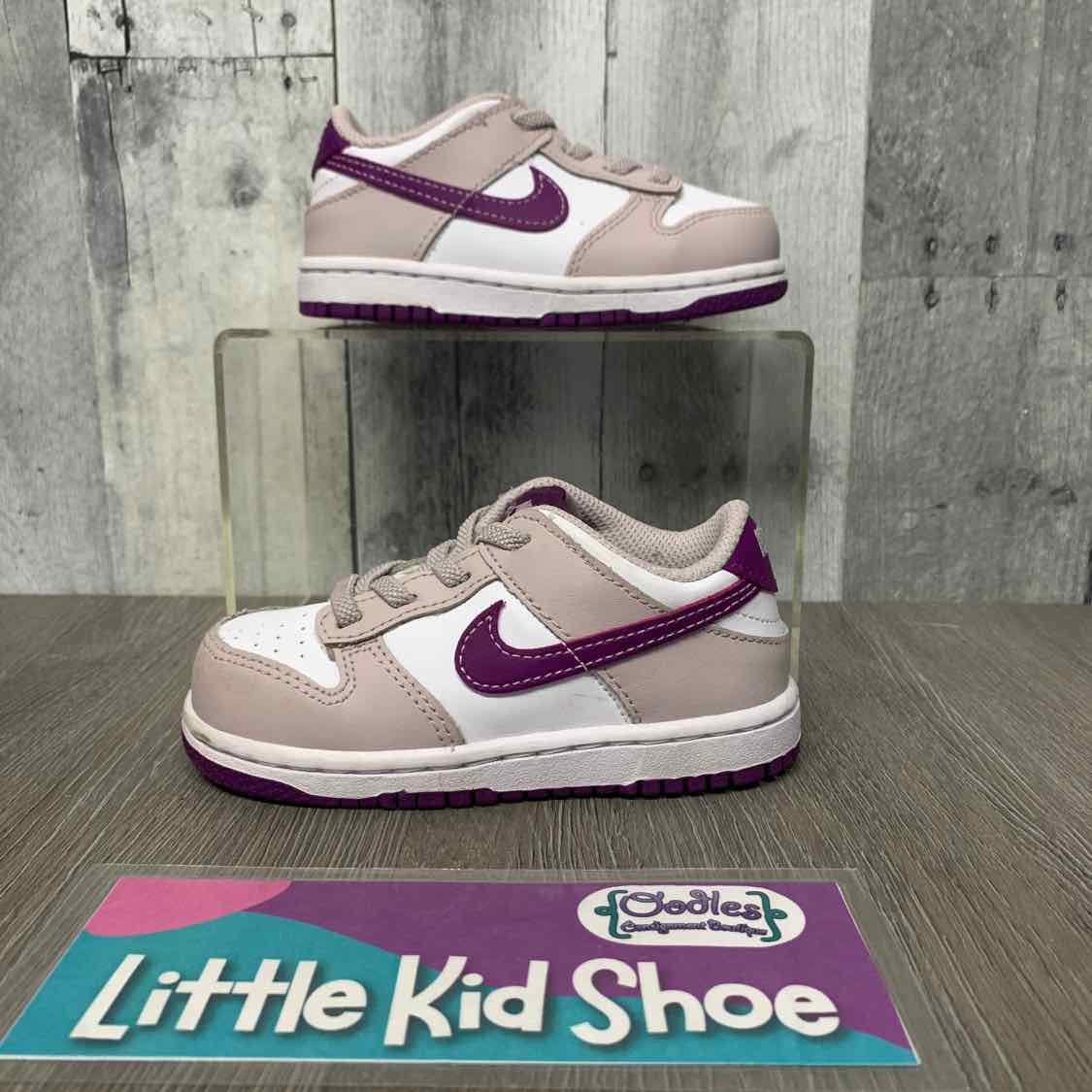 Size 8 White/Purple Sport Brand Sneakers