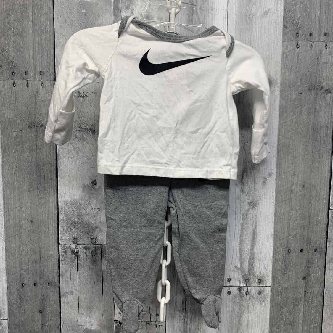 Size 3 Months White/Gray Sport Brand Shirt/Pants
