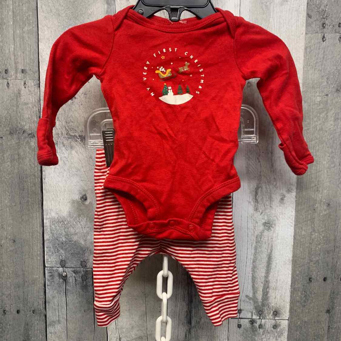 Size Newborn Red/White Carter's Shirt/Pants
