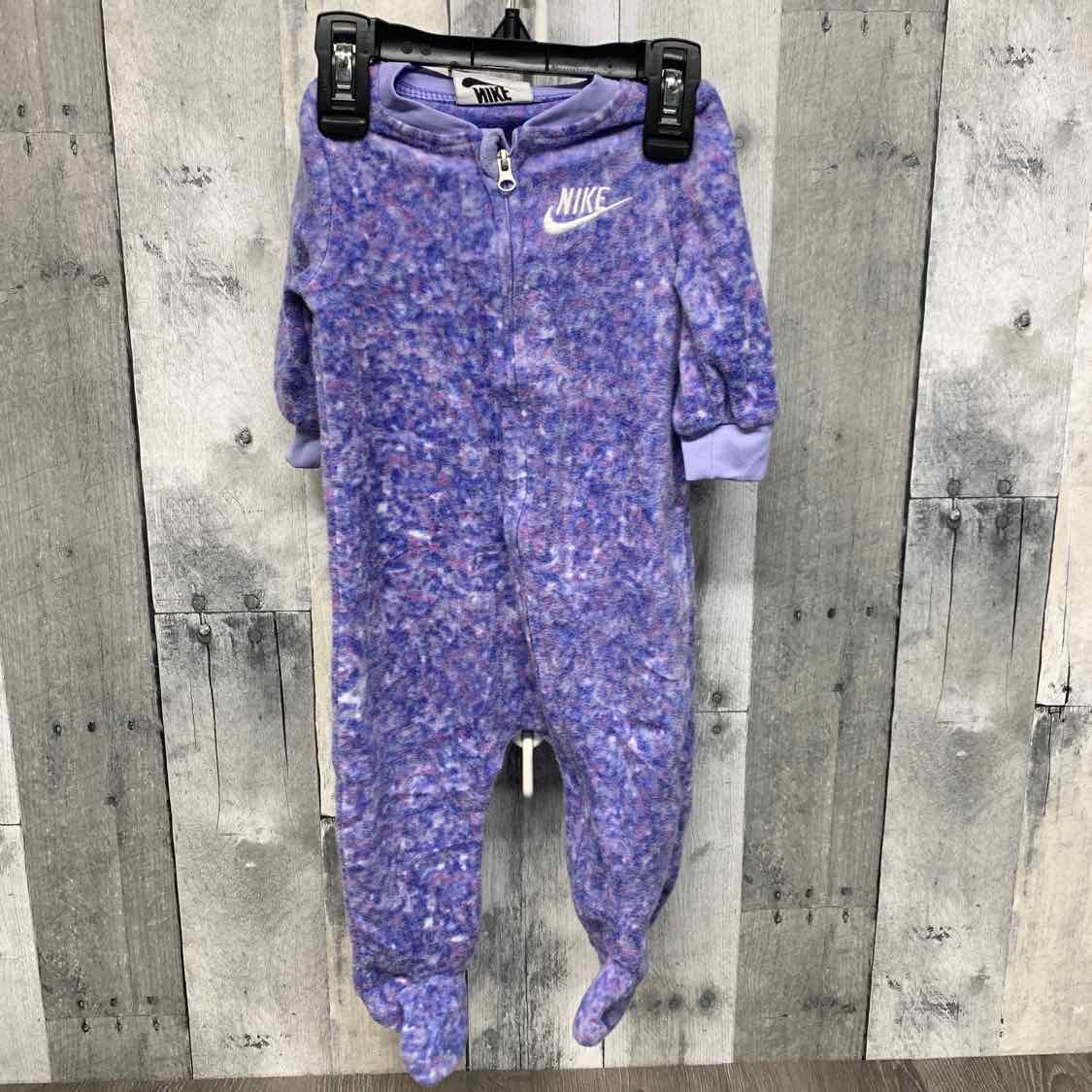 Size 6 Months Purple Print Sport Brand Footy PJs