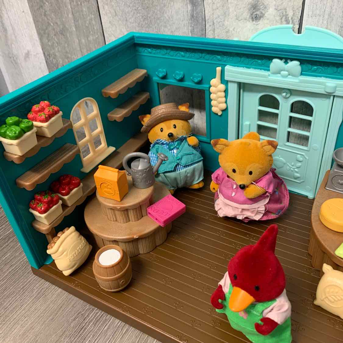 lil woodzeez Teal/Brown Misc Playset