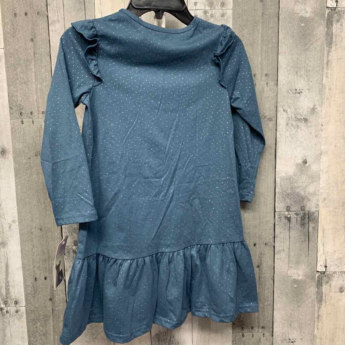 Size 7 Blue/Gold Blueberi Boulevard LS Dress