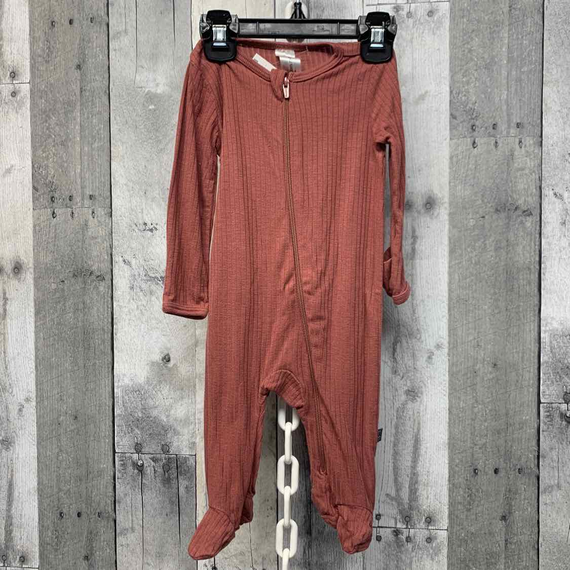 Size 0-3 Months Burgundy Gerber Footy PJs