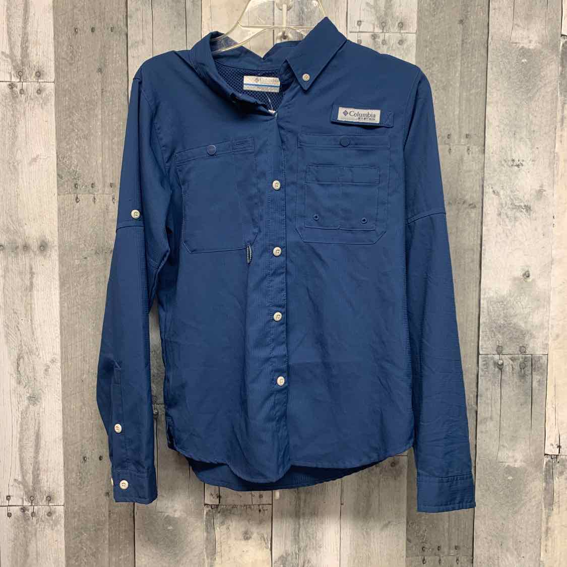 Size 10/12 Navy Columbia Sportswear LS Button Up