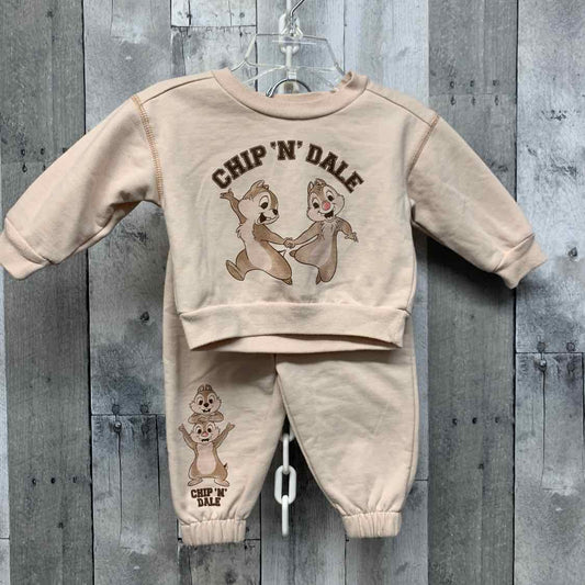 Size 3-6 Months Tan/Brown Disney Sweats - 2pc