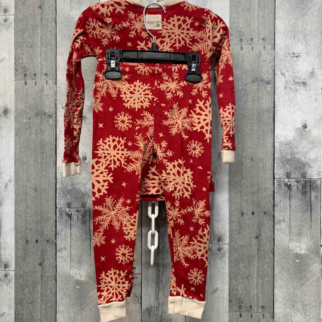 Size 3T Red/Tan Burt's Bees Baby 2pc PJs