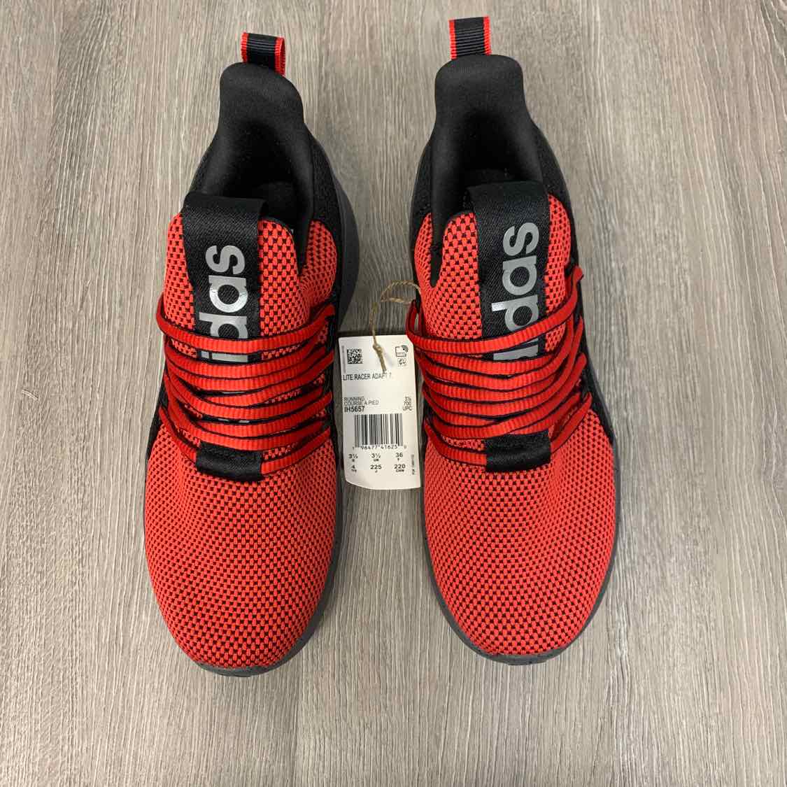 Size 4 Red/Black Sport Brand Sneakers