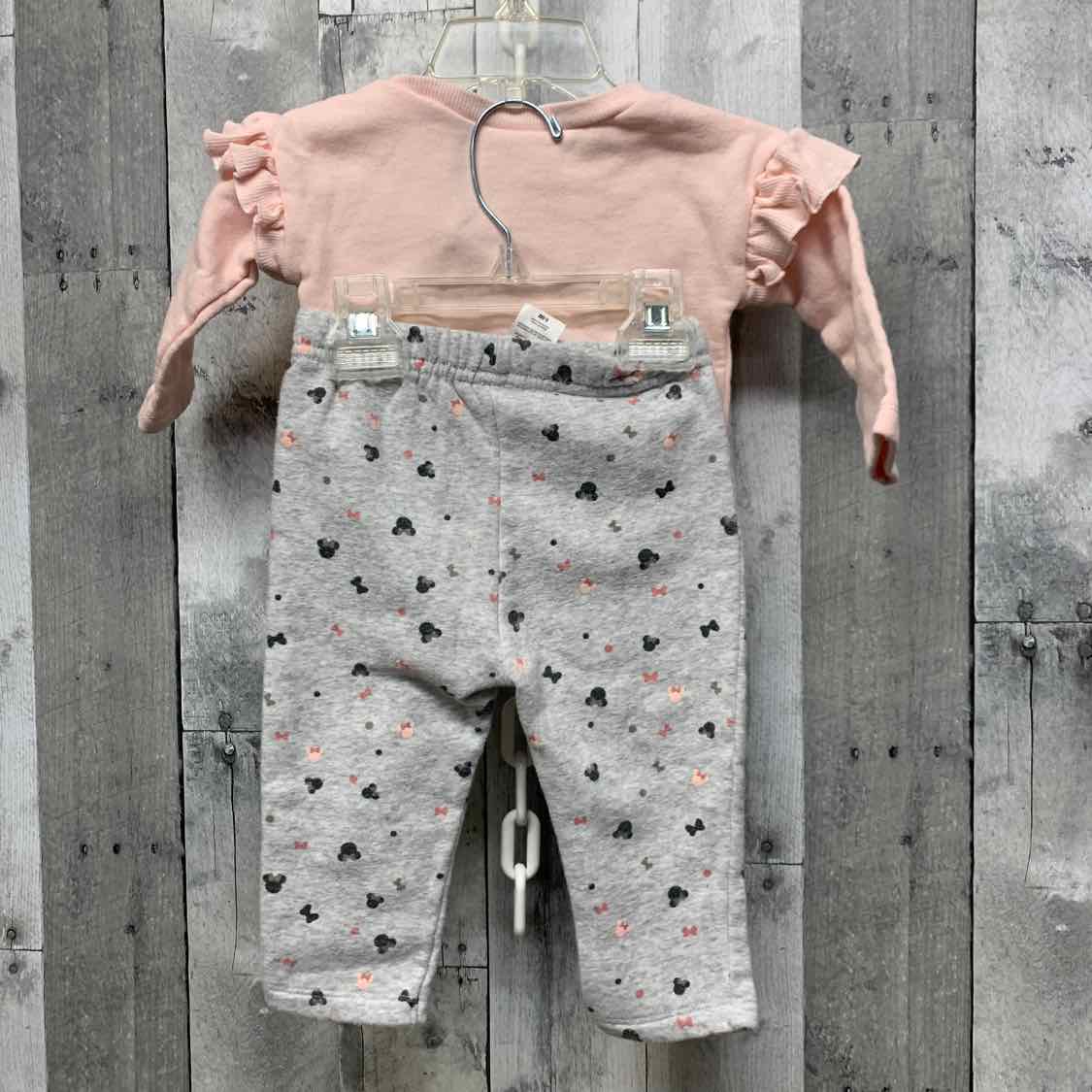 Size 6-9 Months Pink/Gray Disney Sweats - 2pc