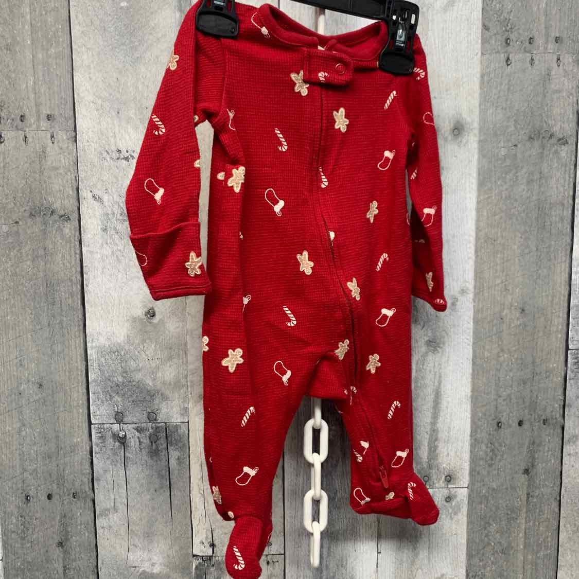 Size 3 Months Red Print Just One You Footy PJs