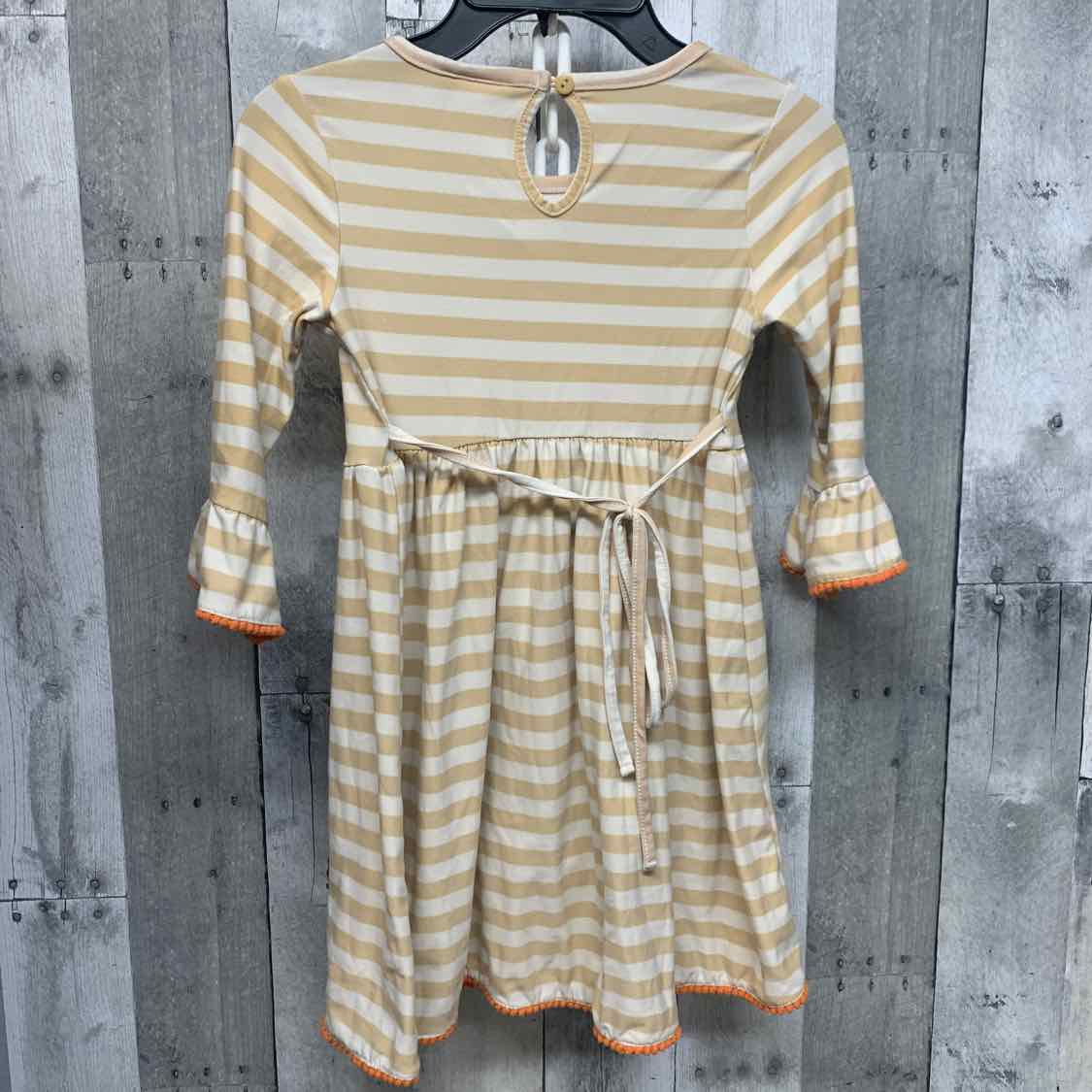 Size 6 Tan/Orange Rare Editions LS Dress
