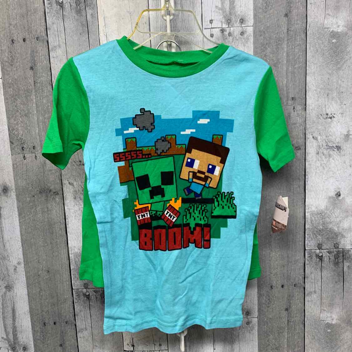 Size 12 Green/Blue Minecraft 2pc PJs