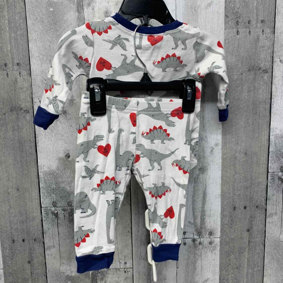 Size 6 Months White/Navy Carter's 2pc PJs