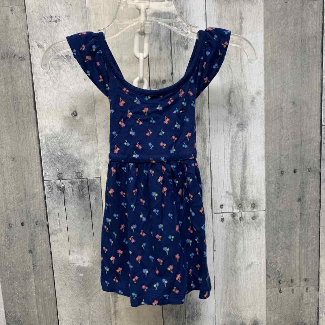 Size 6-9 Months Navy Print Tommy Hilfiger Dress - OodlesCB