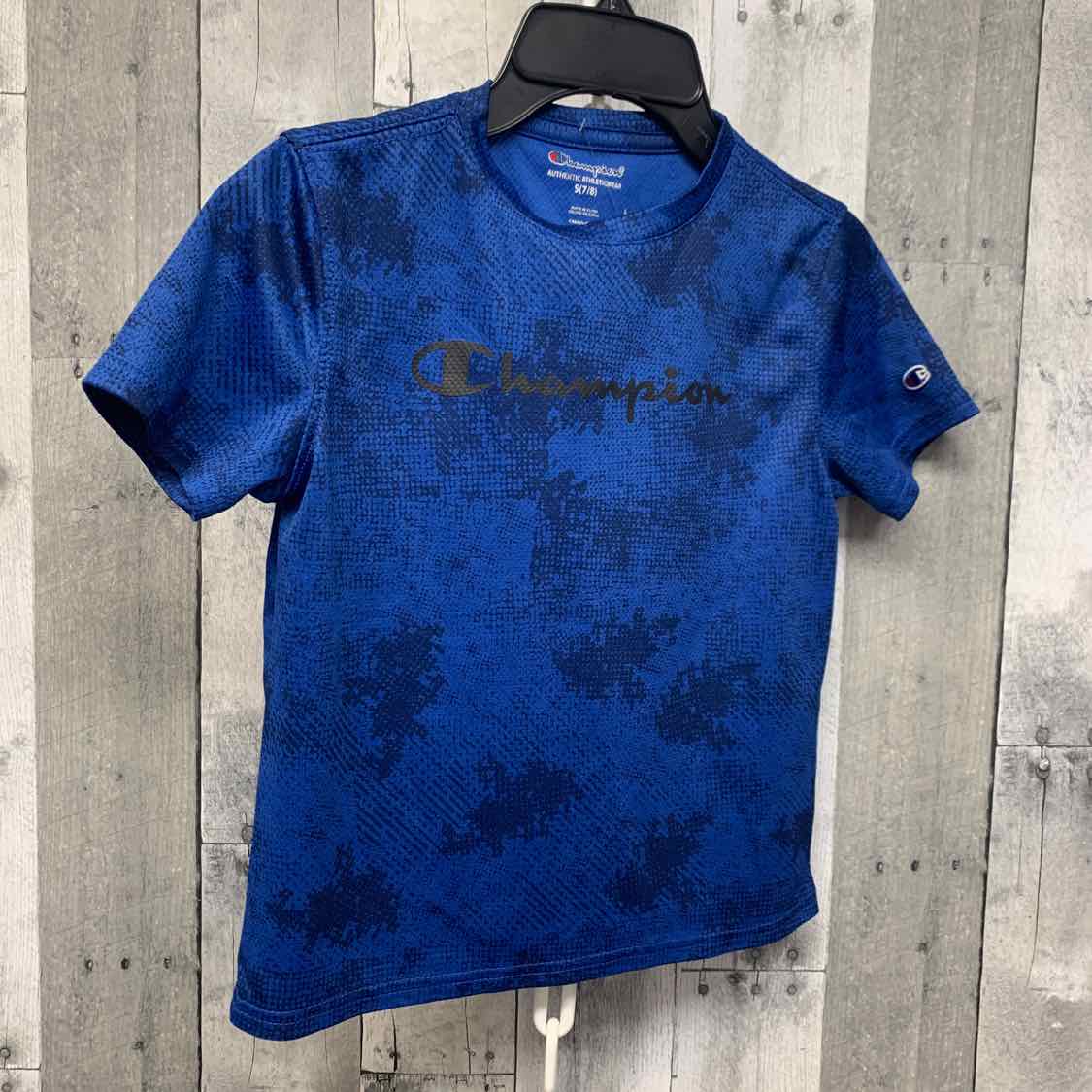 Size 7/8 Blue/Black Champion T Shirt