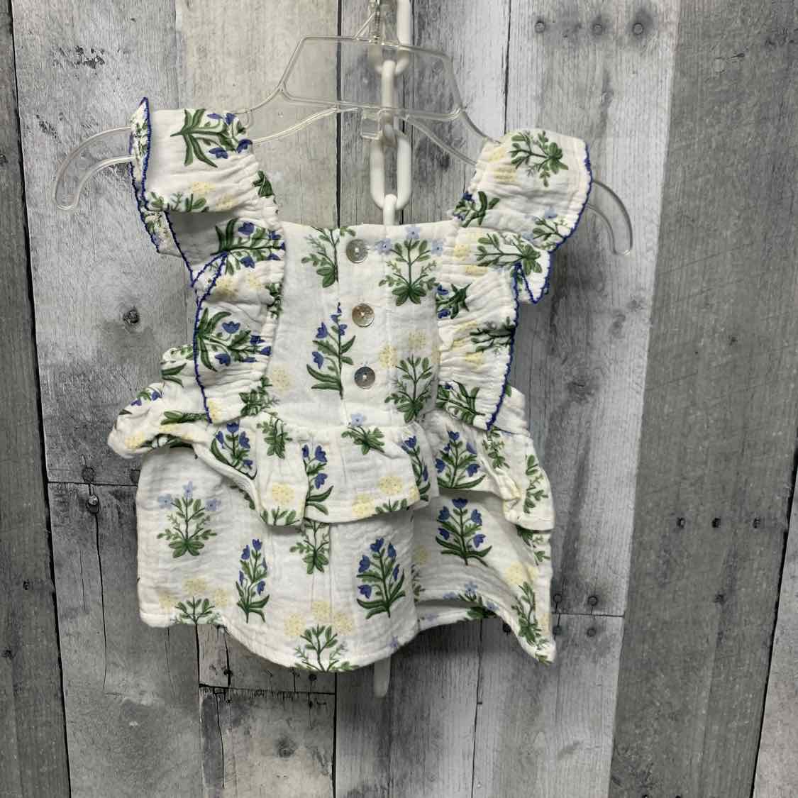 Size 3-6 Months White/Blue Mud Pie Dress
