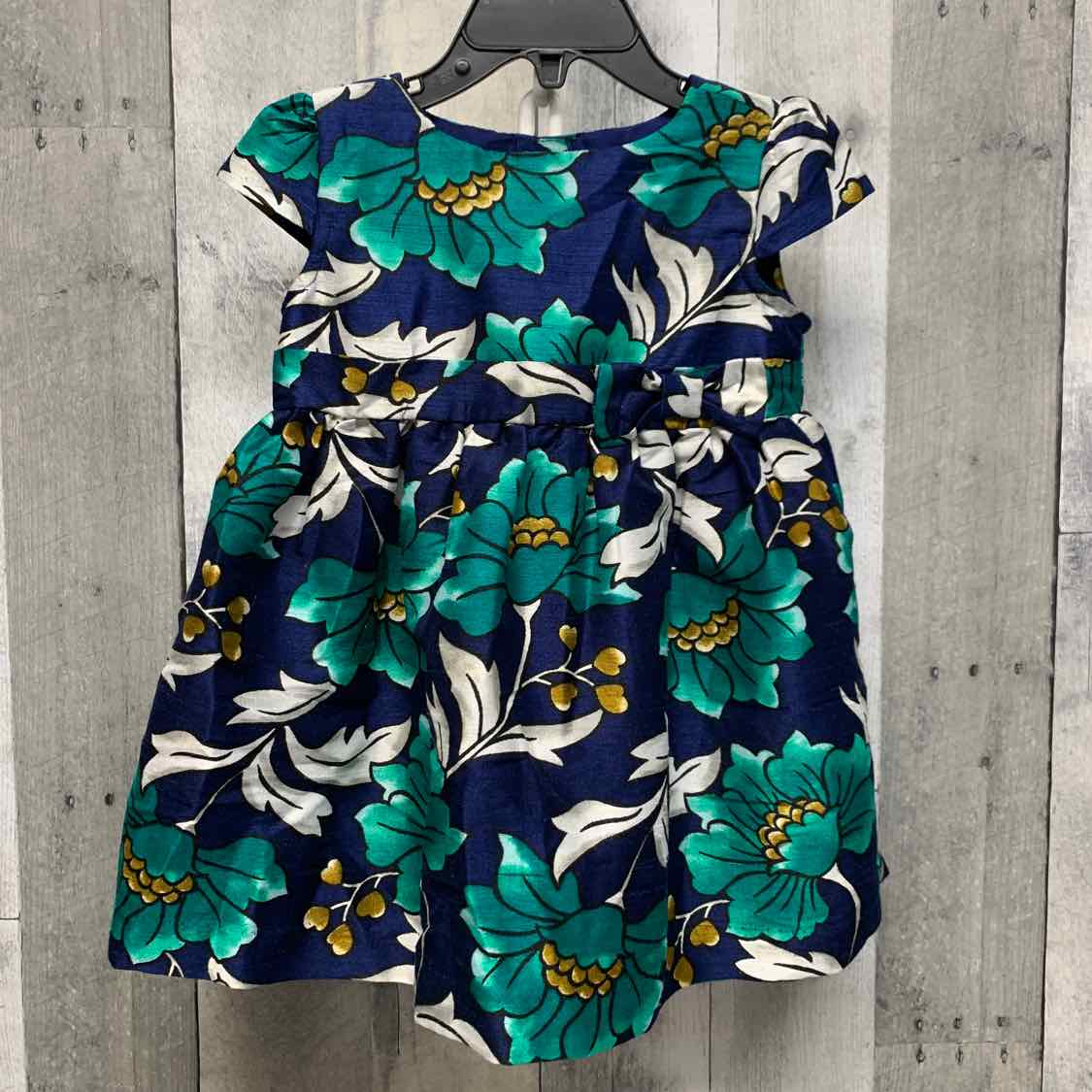 Size 18 Months Navy/Green Crown & Ivy Dress - Party