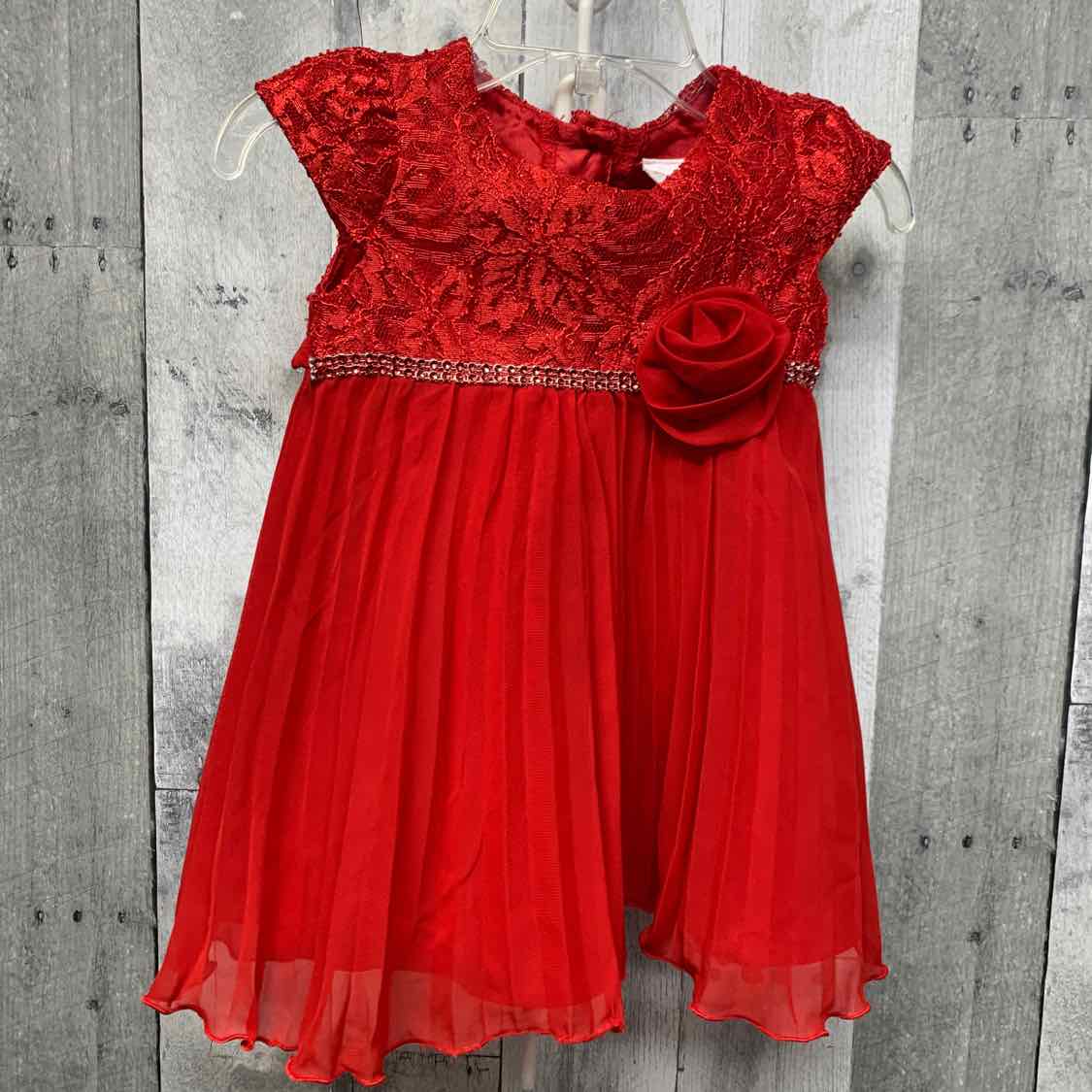 Size 12 Months Red Sweet Heart Rose Dress - Party