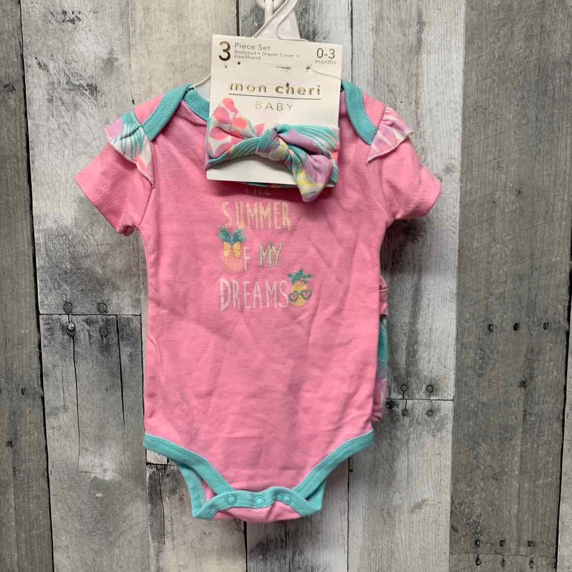 Size 0-3 Months Pink/Blue B Brand Shirt/Shorts