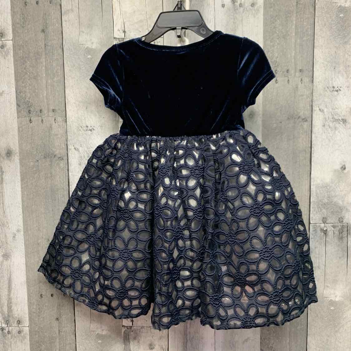 Size 2T Navy/Silver Blueberi Boulevard Dress