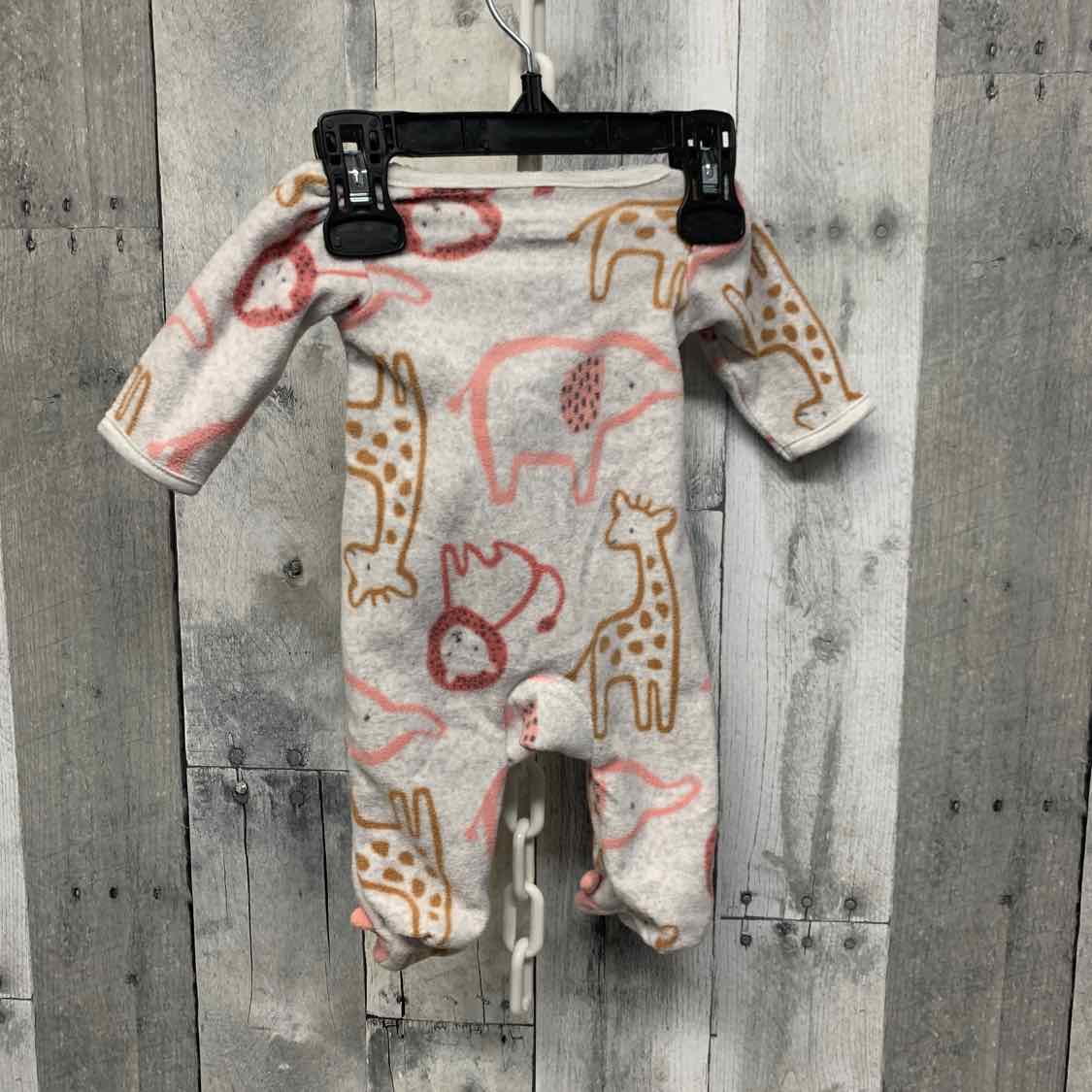 Size Preemie Gray Print Child of Mine Footy PJs